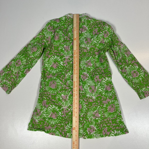 Lilly Pulitzer Sarasota Tunic Top Size Small Sunnyside Cabana Lion Beaded V-Neck - Picture 5 of 7